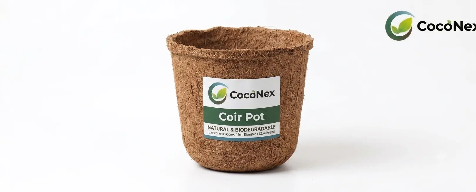 Biodegradable coir pots from CocoNex - natural coconut fiber pots for seedlings and nursery plants